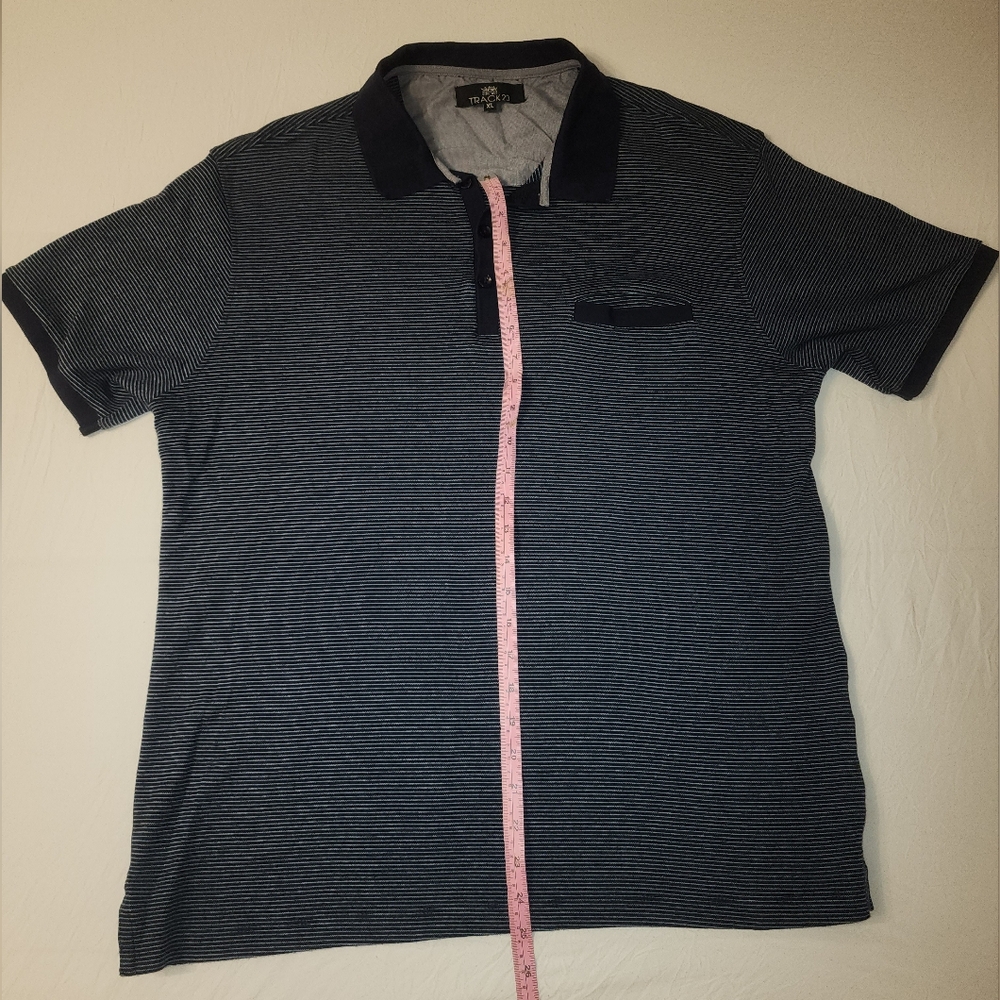 Track23 Blue/Gray Striped Men's Polo XL